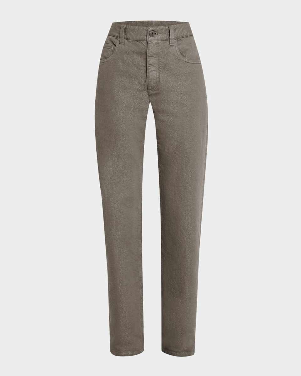 Dyed Lurex Straight Boyfriend Jeans